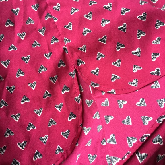 🐞 Heart print short sleeve blouse - Picture 4 of 8